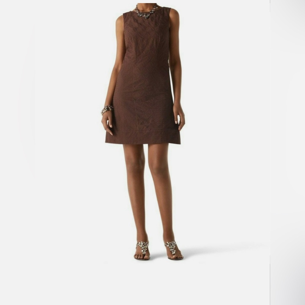 White House Black Market Size 4 Brown Sleeveless Dress
